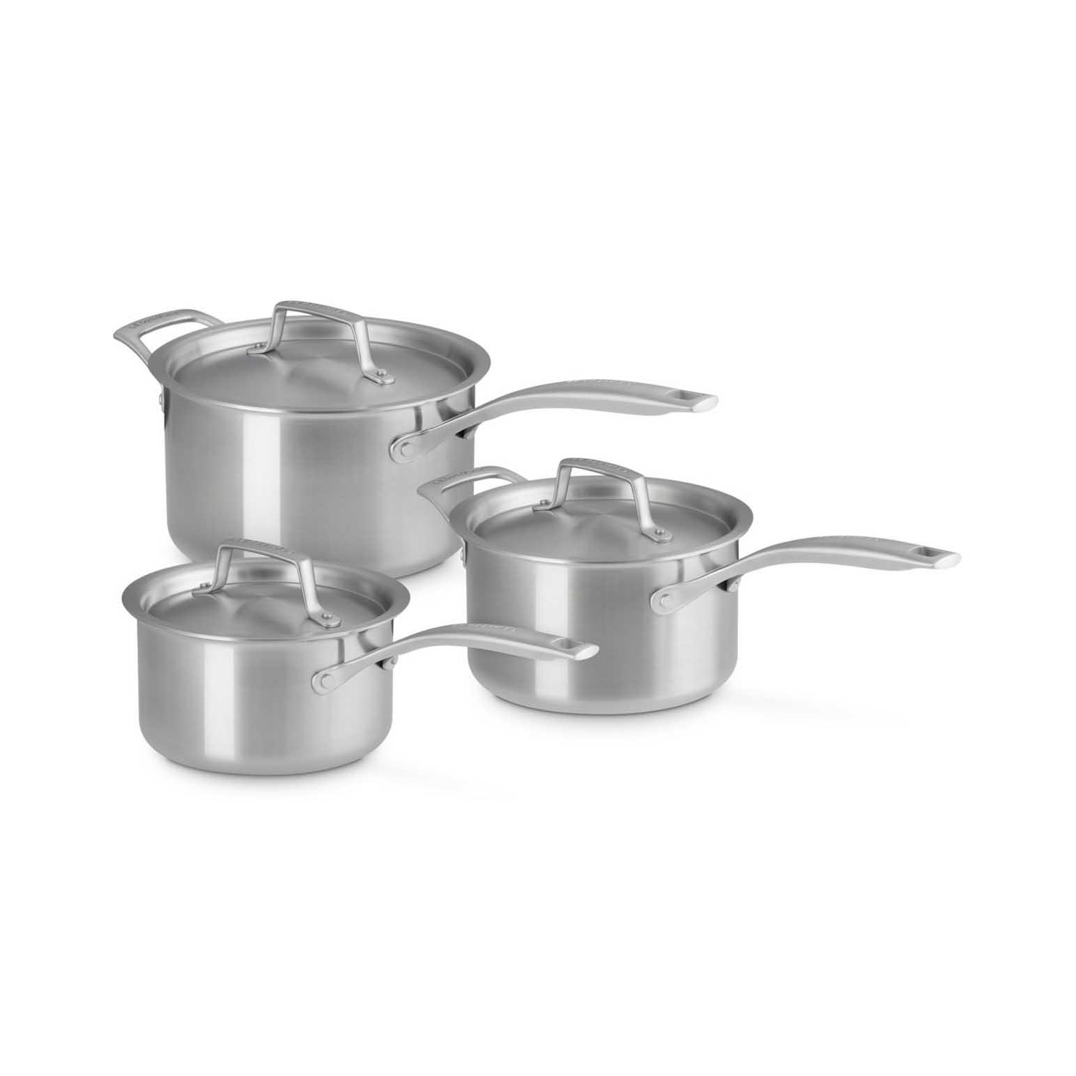 Le Creuset Essential 3-ply Stainless Steel 3-piece Saucepan Set